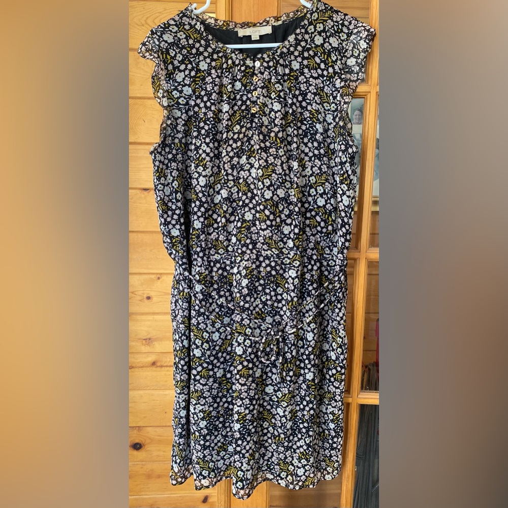 LOFT Floral Print Shirt Dress size XXL